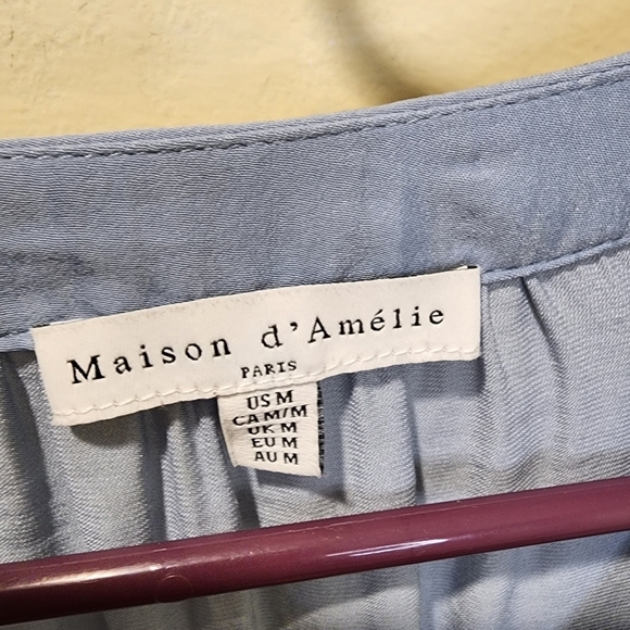 Maison D' Amelie Long Sleeve Pullover V Neck Blouse size M - Picture 4 of 13